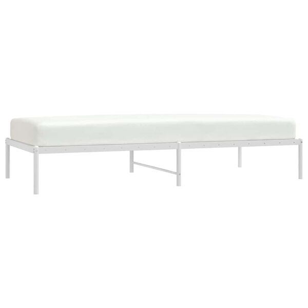 vidaXL Metal Bed Frame without Mattress White 90x200cm