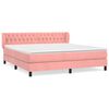 vidaXL Box Spring Bed with Mattress Pink 180x200 cm Velvet