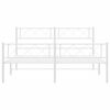 vidaXL Metal Bed Frame without Mattress with Footboard White 120x200cm
