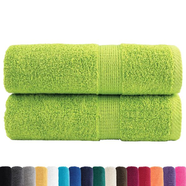 vidaXL Premium Guest Towels SOLUND 2 pcs Apple Green 30x50 cm 600 gsm