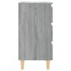 vidaXL Bed Cabinet with Solid Wood Legs Grey Sonoma 40x35x69 cm