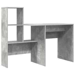 vidaXL Desk Concrete Grey Engineered Wood 131.5 x 50 x 106.5 cm
