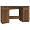 vidaXL Desk with Side Cabinet Brown Oak Engineered Wood