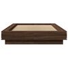 vidaXL Bed Frame with LED Lights without Mattress Brown Oak 90x200cm