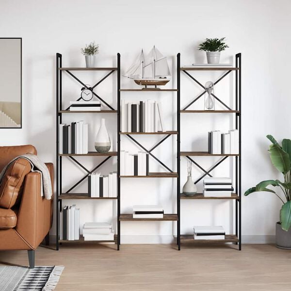 vidaXL Bookshelf Sonoma Oak 156 x 25 x 167 cm Engineered Wood