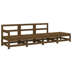 vidaXL 4 Piece Garden Lounge Set Honey Brown Solid Wood Pine