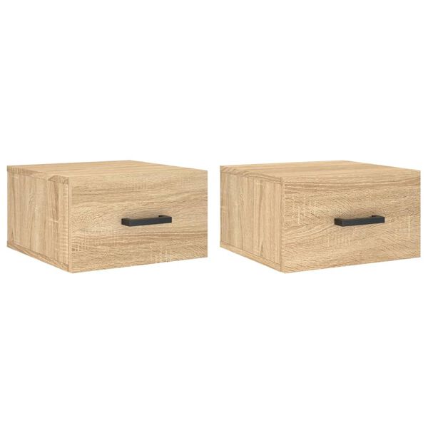 vidaXL Wall-mounted Bedside Cabinets 2 pcs Sonoma Oak 35x35x20 cm