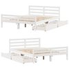 vidaXL Bed Frame without Mattress White 135x190 cm Double Solid Wood Pine