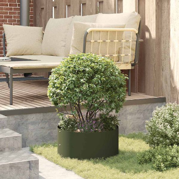 vidaXL Garden Planter Olive Green 40 x 40 x 20 cm Cold-rolled Steel