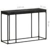 vidaXL Console Table Black 110x35x76 cm Solid Acacia and Mango Wood