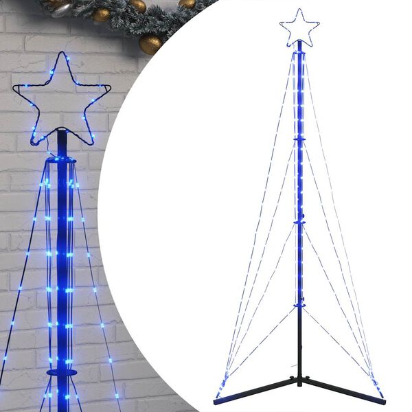 vidaXL LED Christmas Tree 363 LEDs Blue 182 cm