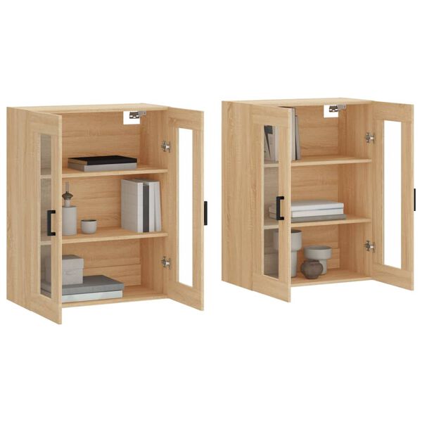 vidaXL Wall Mounted Cabinets 2 pcs Sonoma Oak Engineered Wood