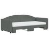 vidaXL Daybed with Trundle and Mattresses Dark Grey 90x190 cm Fabric