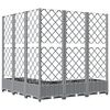 vidaXL Garden Planter with Trellis Light Grey 120x120x121.5 cm PP