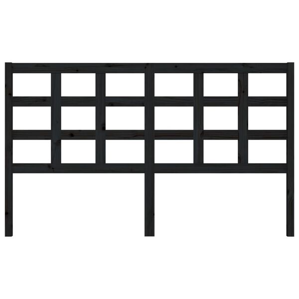 vidaXL Bed Headboard Black 165.5x4x100 cm Solid Wood Pine