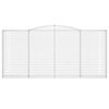 vidaXL Arched Gabion Baskets 2 pcs 400x30x180/200 cm Galvanised Iron