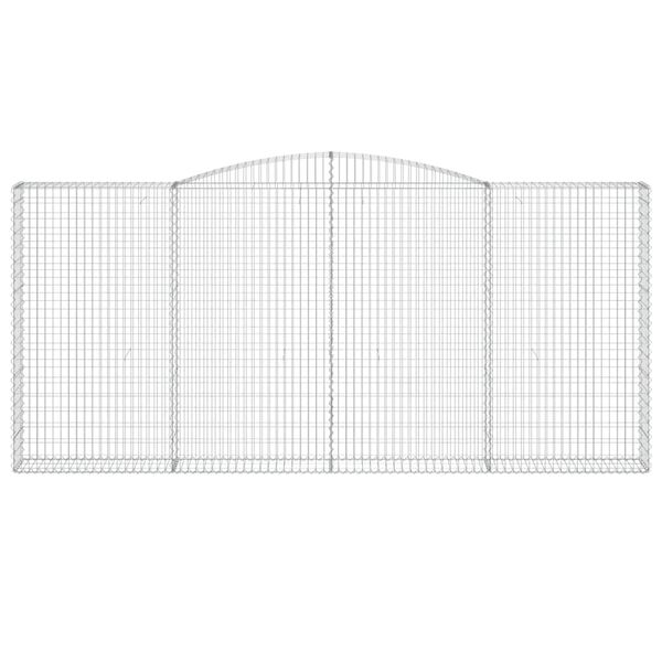 vidaXL Arched Gabion Baskets 2 pcs 400x30x180/200 cm Galvanised Iron