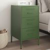 vidaXL Bedside Cabinet Olive Green 36x39x68 cm Steel
