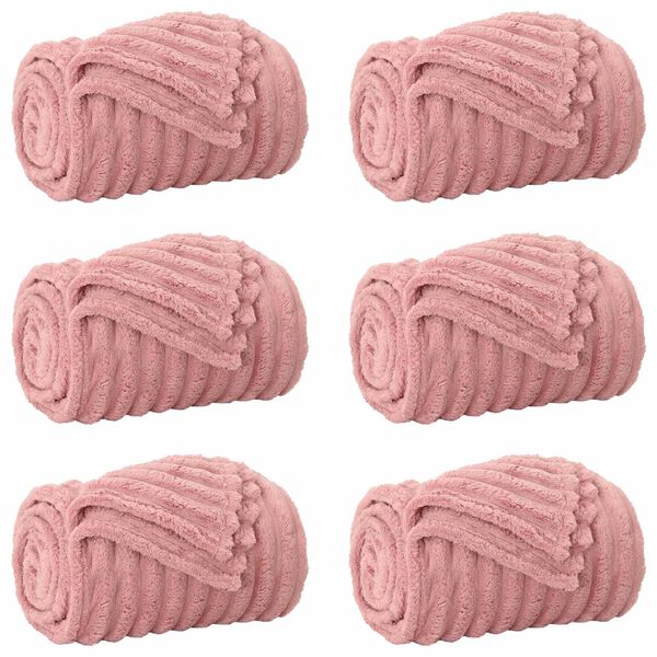 vidaXL Throw Blankets 6 pcs Pink 150 x 130 cm Fleece
