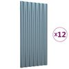 vidaXL Roof Panels 12 pcs Galvanised Steel Grey 80x36 cm