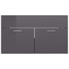 vidaXL 2 Piece Bathroom Furniture Set High Gloss Grey Engineered Wood