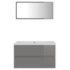 vidaXL Bathroom Furniture Set High Gloss Grey Engineered Wood