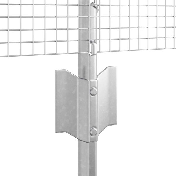 vidaXL Fence with Post Silver 0.4 x 100 m Steel