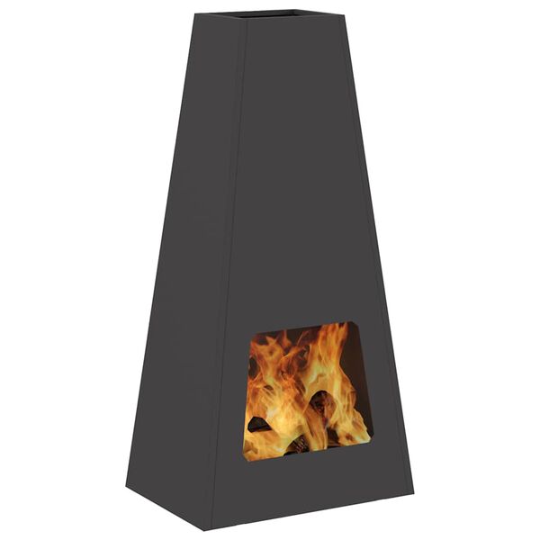 vidaXL Fire Pit Black 50 x 35 x 100 cm Steel
