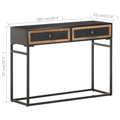 vidaXL Console Table 100x35x75 cm Solid Mango Wood