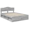 vidaXL Bed Frame Grey Sonoma 140 x 190 cm Solid Pine Wood