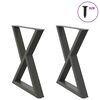 vidaXL Dining Table Legs 2 pcs Anthracite 80x(72-73.3) cm Steel