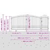 vidaXL Garden Gate Black 195 x 500 cm