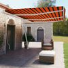vidaXL Freestanding Manual Retractable Awning 600x350 cm Orange/Brown