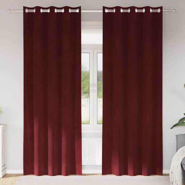 vidaXL Blackout Curtains 2 pcs Wine Red 140 x 225 cm Velvet