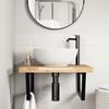 vidaXL Basin Shelf Wall Mounted Steel and Solid Wood Acacia