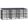vidaXL Outdoor Dog Kennel with Roof Steel 11.06 m&sup2;