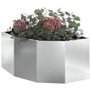 vidaXL Corner Planter Silver 60 x 60 x 35 cm Galvanised steel
