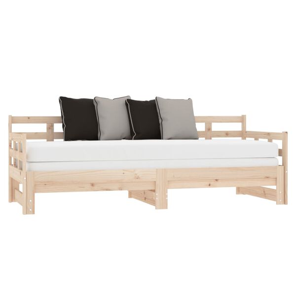 vidaXL Pull-out Day Bed without Mattress Solid Wood Pine 2x(90x190) cm
