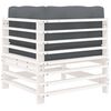 vidaXL Corner Sofa with Cushions White Solid Wood Pine