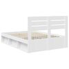 vidaXL Bed Frame with Headboard White 140 x 200 cm Solid Pine Wood