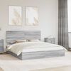 vidaXL Storage Bed Grey Sonoma 200 x 200 cm Engineered Wood