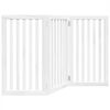 vidaXL Dog Gate Foldable 3 Panels White 150 cm Poplar Wood