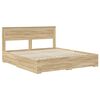 vidaXL Bed Frame with Drawer Sonoma Oak 180 x 200 cm Engineered Wood