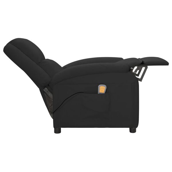 vidaXL Wing Back Massage Chair Black Faux Leather
