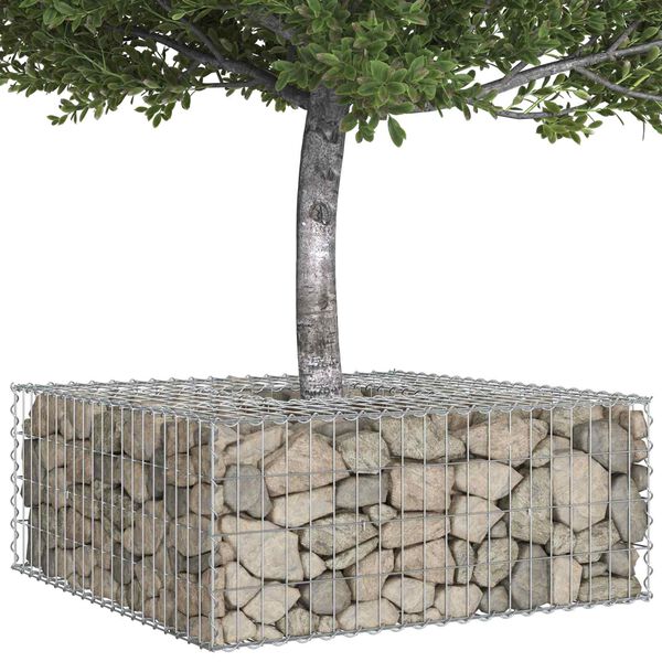 vidaXL Gabion Raised Bed Silver 100 x 100 x 40 cm Galvanised Steel