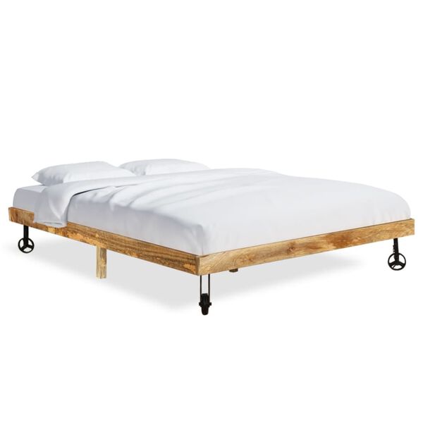 vidaXL Bed Frame without Mattress Solid Mango Wood 180x200 cm Super King