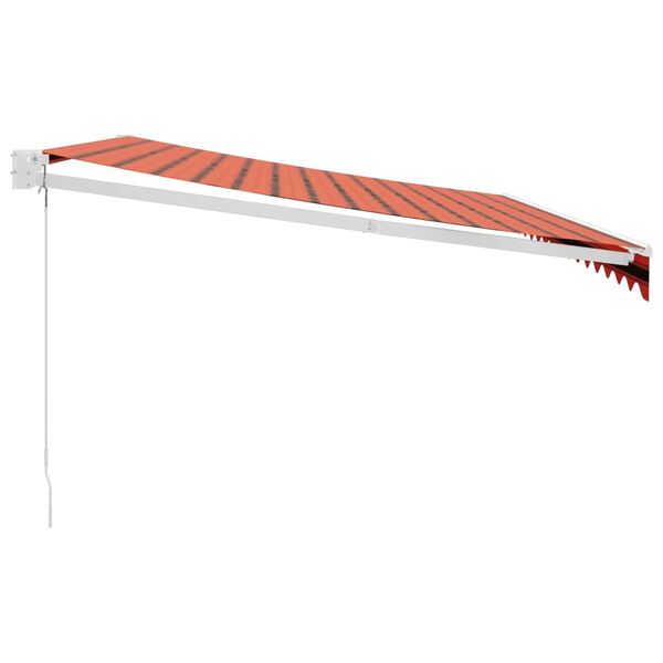 vidaXL Retractable Awning Orange and Brown 4.5x3 m Fabric and Aluminium