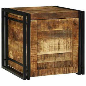 vidaXL Storage Box Brown and Black 50 x 50 x 50 cm Rough Mango Wood