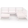 vidaXL 6 Piece Garden Lounge Set White Solid Pinewood