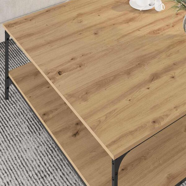 vidaXL Coffee Table Artisan oak 100 x 100 x 40 cm Engineered Wood